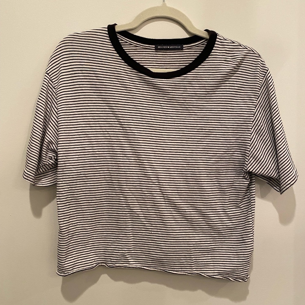 Brandy Melville Stripped Cropped Tee​​